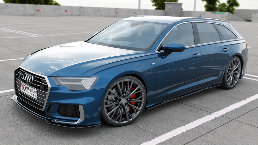 Maxton Design Street+ Spoilerlippe Front Ansatz V.1 passend für Audi A6 S-Line / S6 C8 / C8 Facelift schwarz Hochglanz
