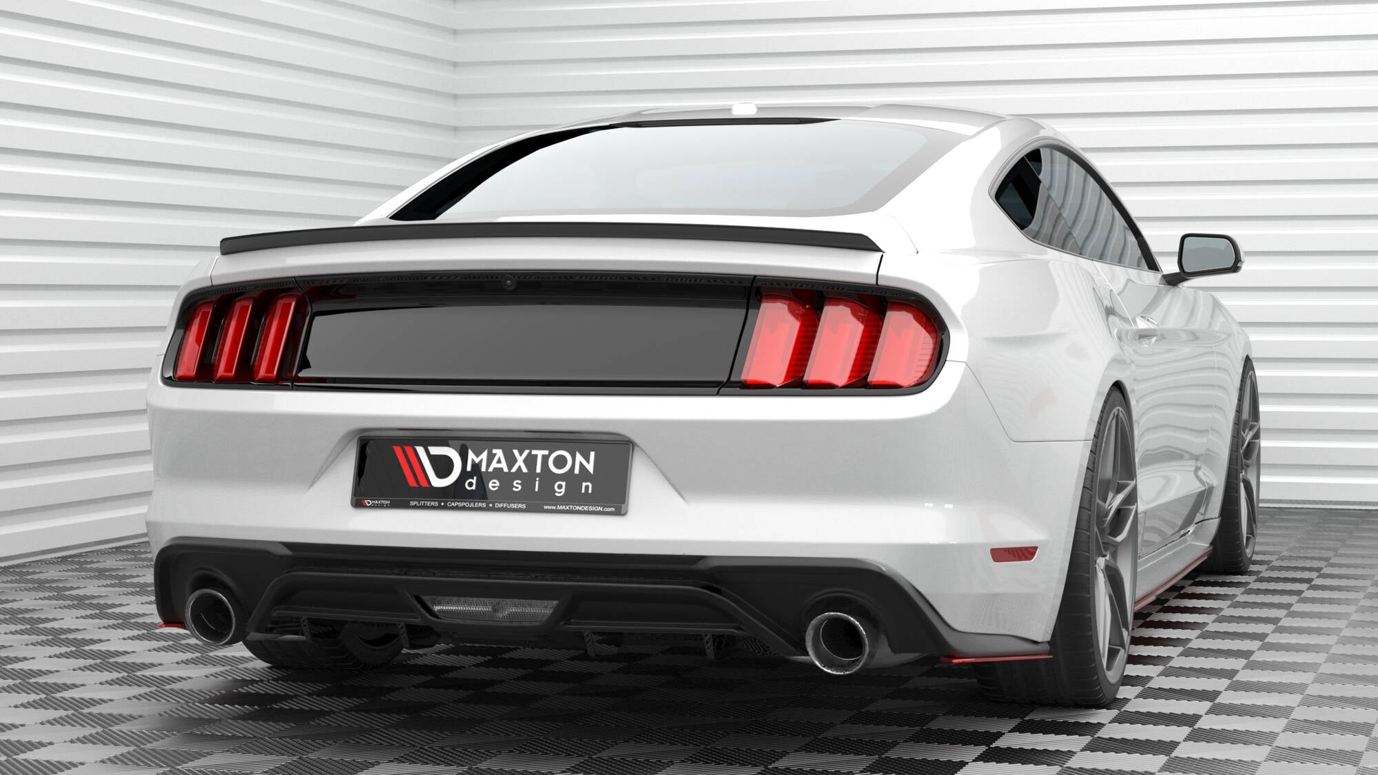 Maxton Design Heck Ansatz Flaps Diffusor V.2 für Ford Mustang GT Mk6 Facelift