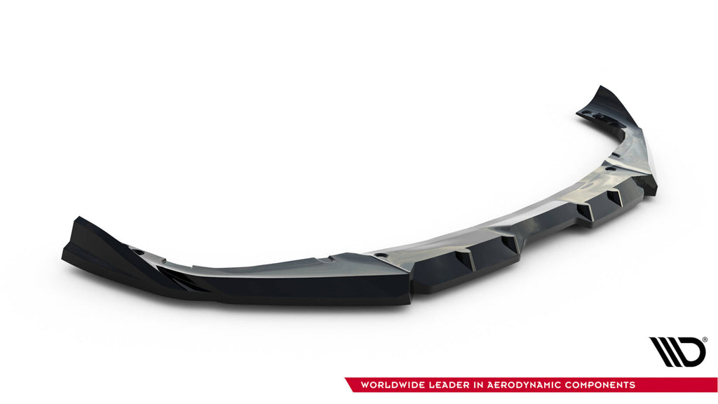 Maxton Design Street+ Spoilerlippe Front Ansatz V.1 passend für BMW X6 M F96 Facelift schwarz Hochglanz
