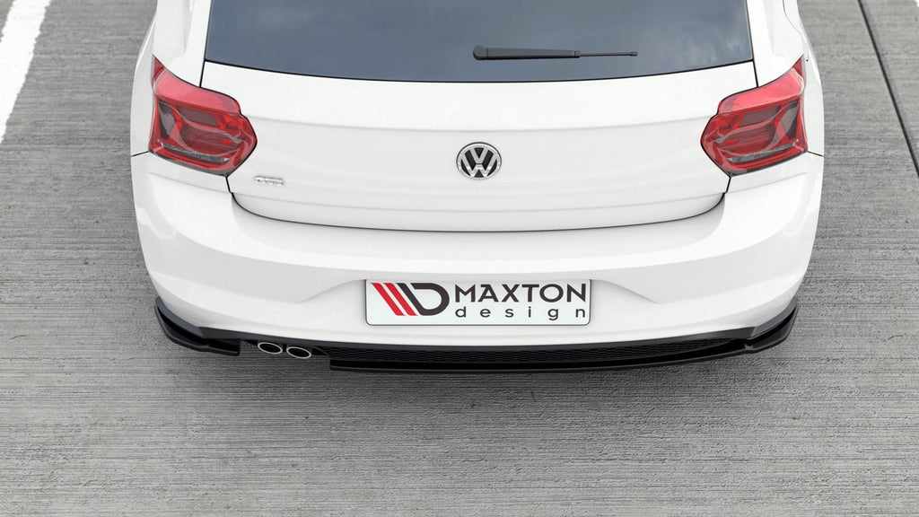 Maxton Design Heck Ansatz Flaps Diffusor V.2 passend für VW Polo GTI / R-line Mk6 schwarz Hochglanz