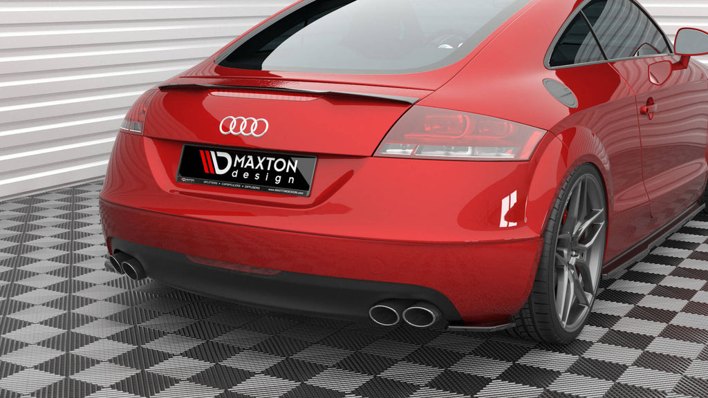 Maxton Design Heck Ansatz Flaps Diffusor passend für Audi TT 3.2 V6 8J schwarz Hochglanz