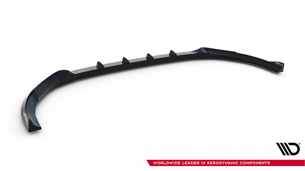 Maxton Design Street+ Spoilerlippe Front Ansatz passend für V.1 Ford Transit Custom / Tourneo Custom Mk2 schwarz Hochglanz