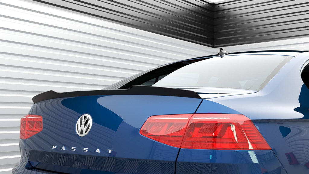 Maxton Design Spoiler CAP passend für VW Passat Limousine R-Line Mk8 schwarz Hochglanz