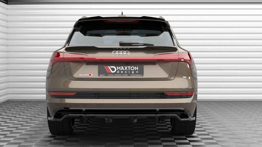 Maxton Design Niedriger Spoiler CAP passend für Audi e-tron schwarz Hochglanz