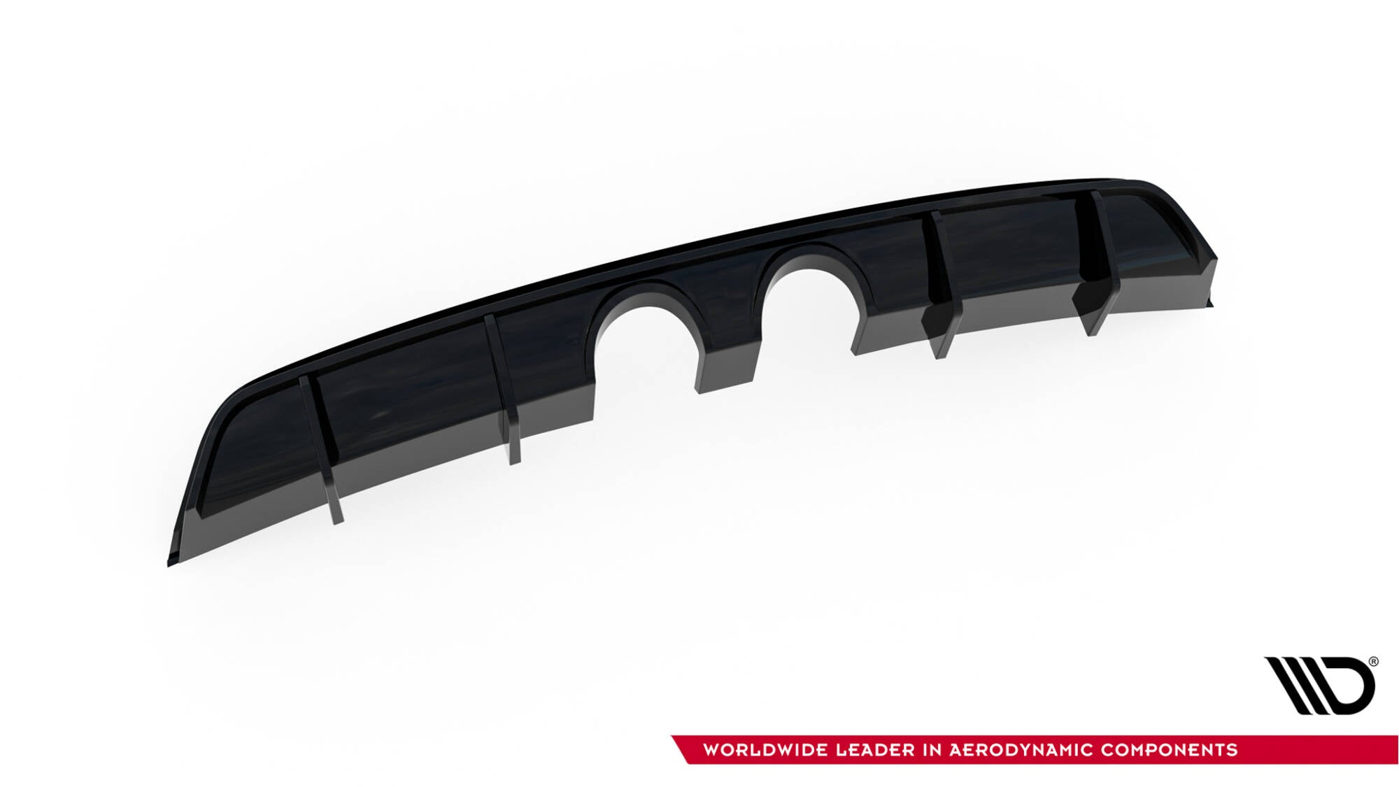 Maxton Design Diffusor Heck Ansatz V.2 passend für VW Scirocco Mk3 (R32 Auspuff) schwarz Hochglanz