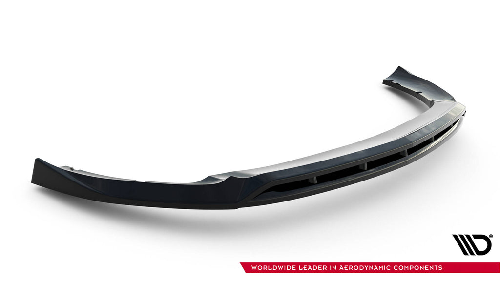 Maxton Design Street+ Spoilerlippe Front Ansatz passend für Mercedes-AMG CLA 35 Coupe / Shooting Brake C118 Facelift / X118 Facelift schwarz Hochglanz
