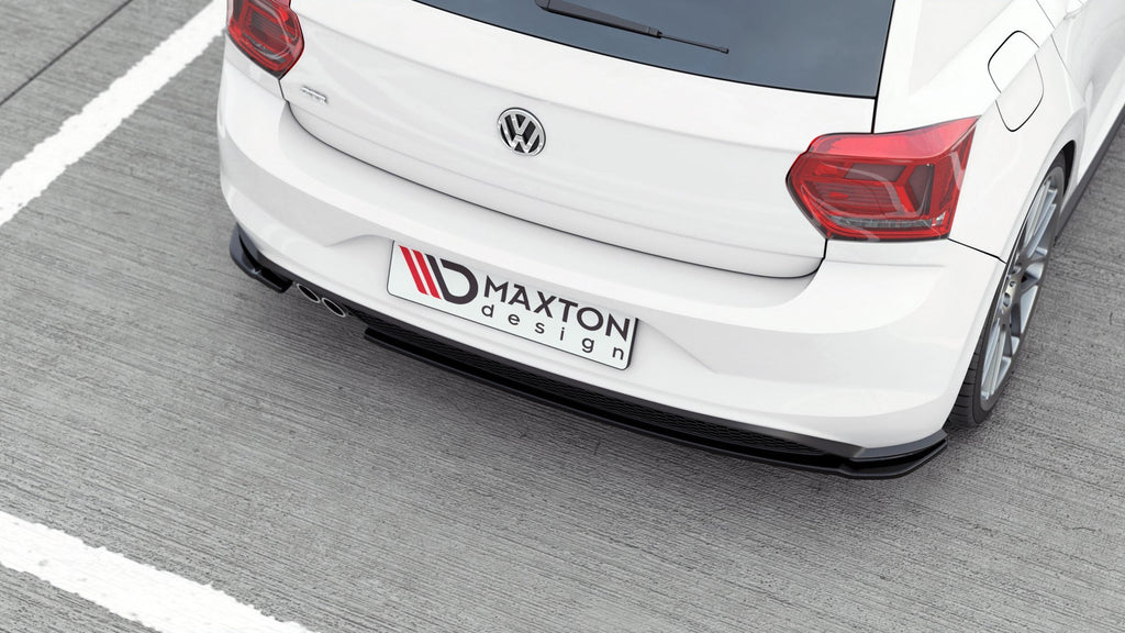 Maxton Design Heck Ansatz Flaps Diffusor V.2 passend für VW Polo GTI / R-line Mk6 schwarz Hochglanz