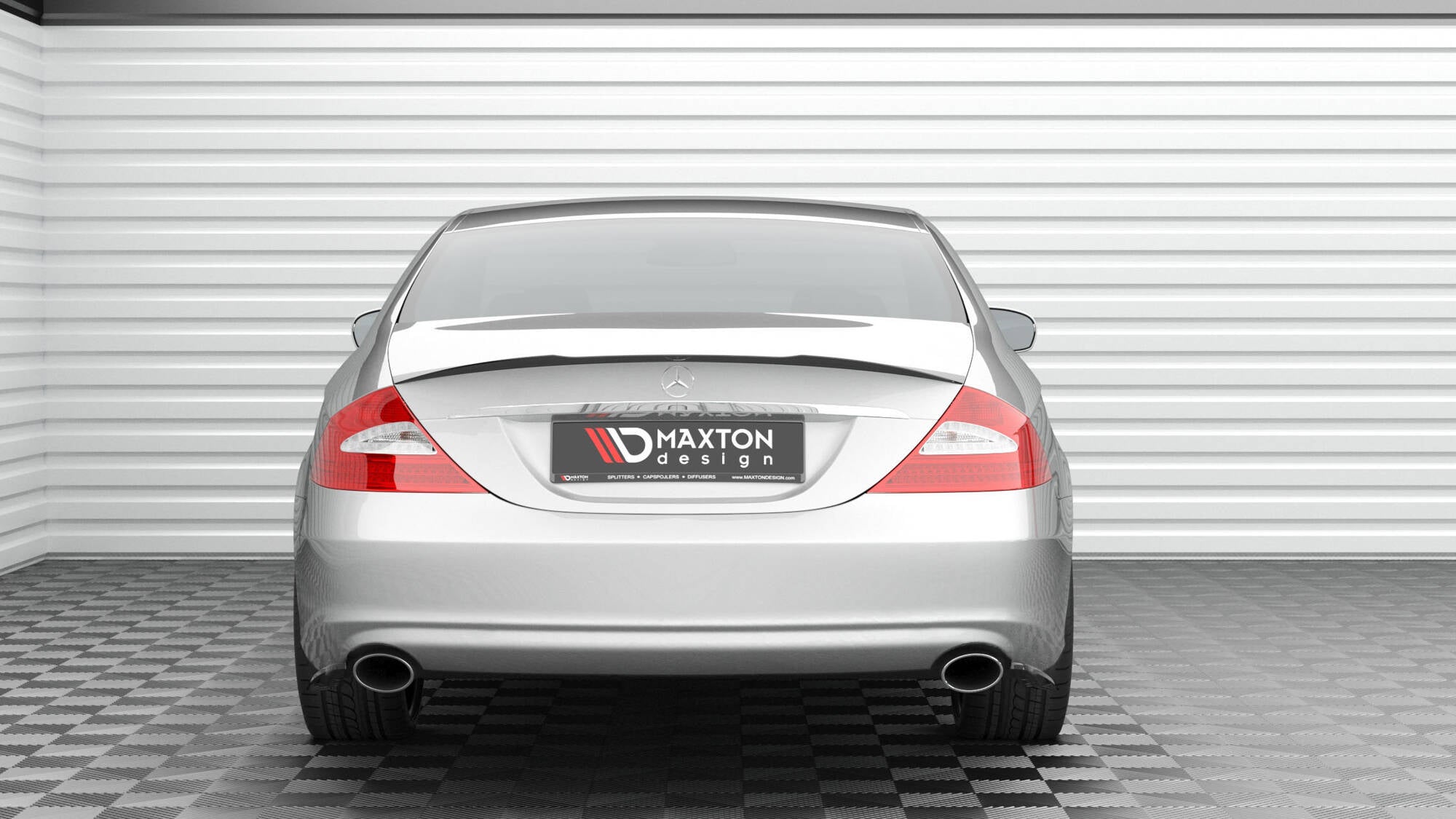 Maxton Design Heck Ansatz Flaps Diffusor passend für Mercedes-Benz CLS C219 schwarz Hochglanz
