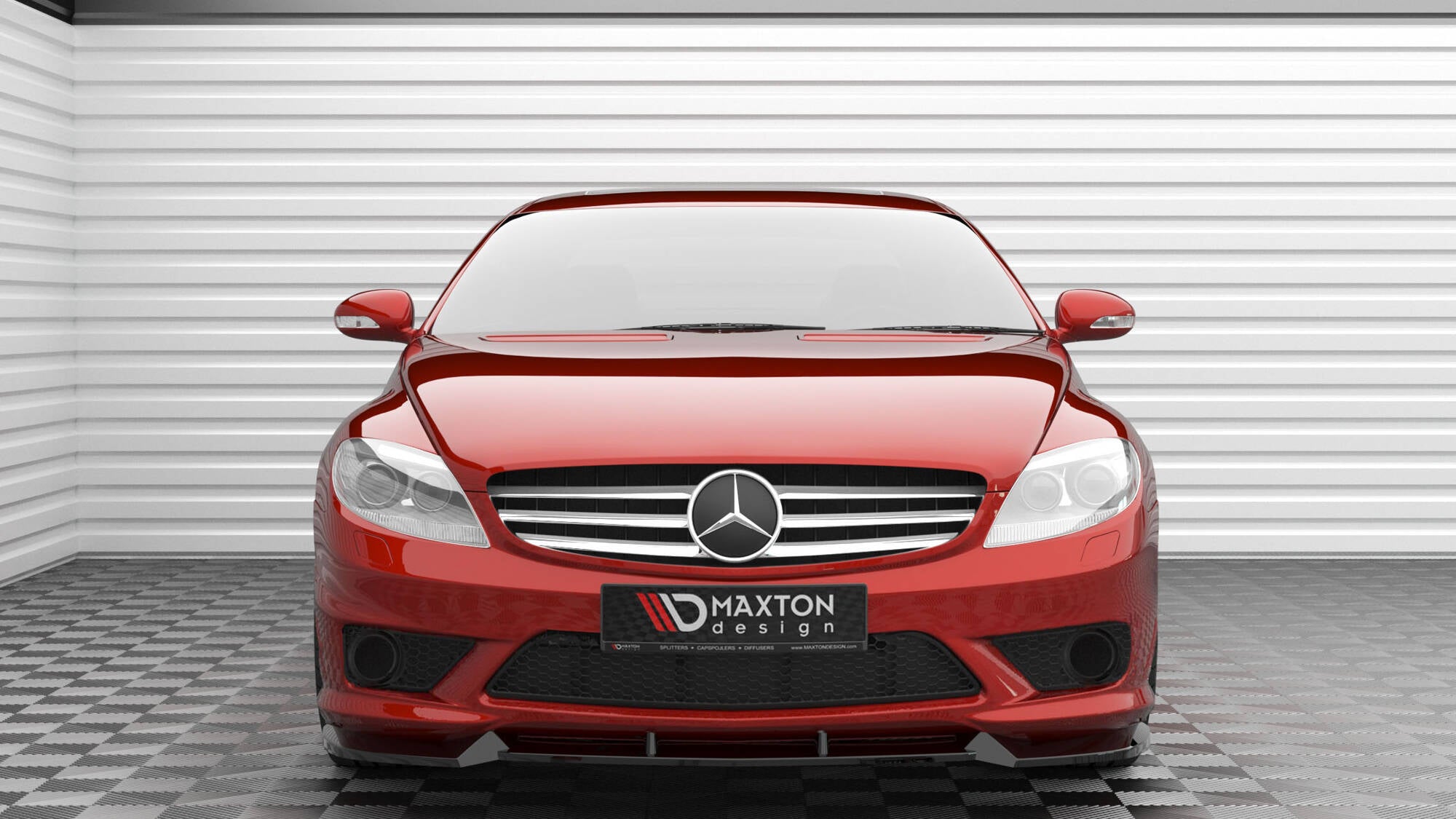 Maxton Design Street+ Spoilerlippe Front Ansatz V.1 passend für Mercedes-Benz CL 63 AMG C216 schwarz Hochglanz