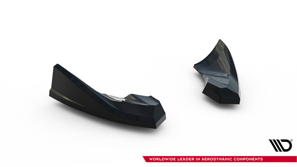 Maxton Design Heck Ansatz Flaps Diffusor passend für Audi TT S-Line 8J Facelift schwarz Hochglanz