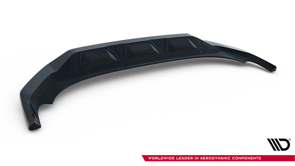 Maxton Design Street+ Spoilerlippe Front Ansatz V.1 passend für Audi SQ7 /Q7 S-Line Mk2 (4M) Facelift schwarz Hochglanz