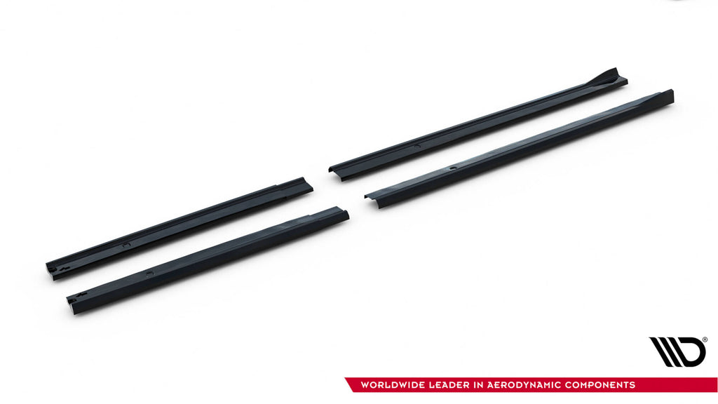 Maxton Design Street+ Seitenschweller Leisten passend für VW Transporter L1 T7 schwarz Hochglanz