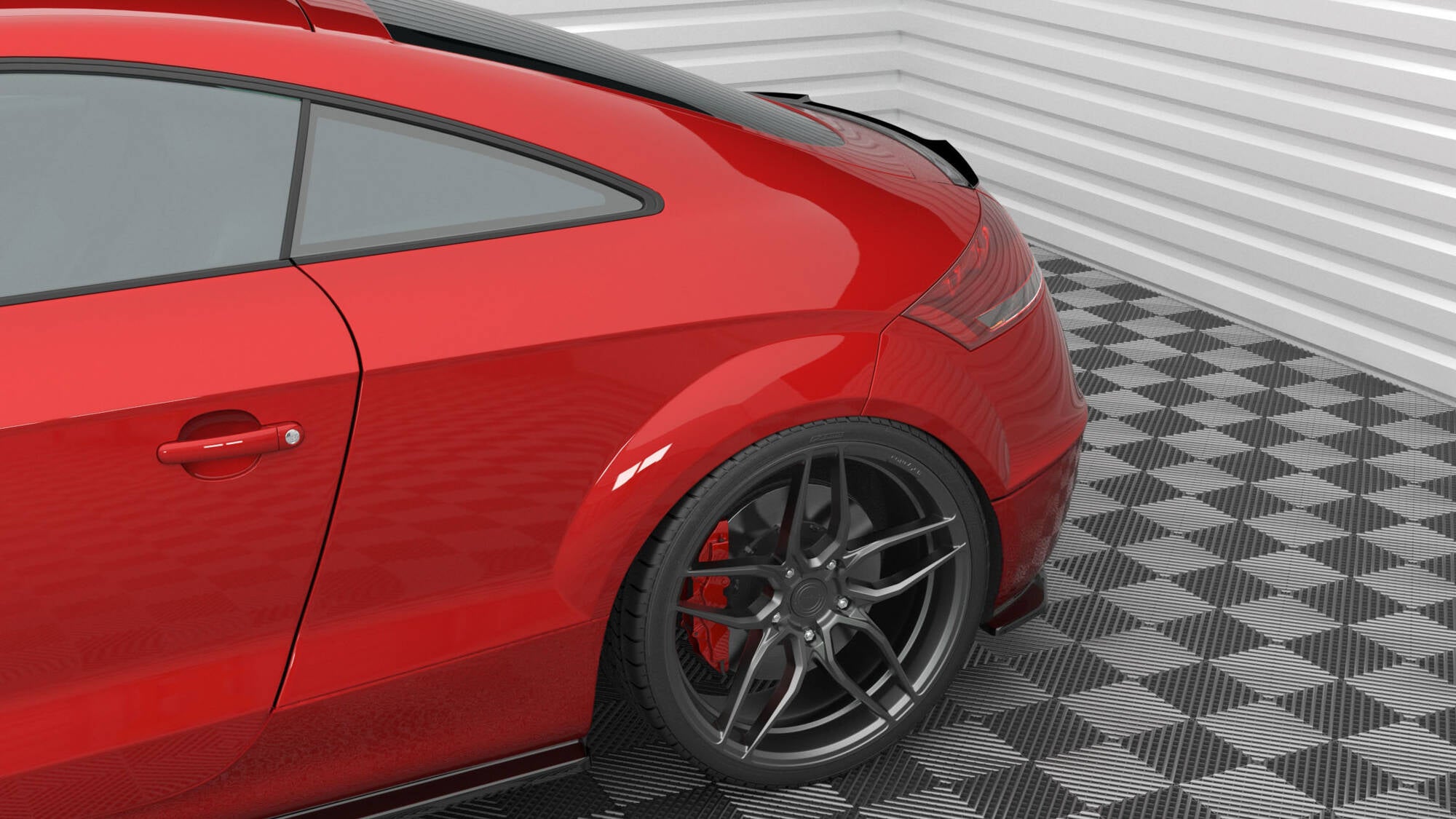 Maxton Design Spoiler CAP passend für Audi TT 8J schwarz Hochglanz
