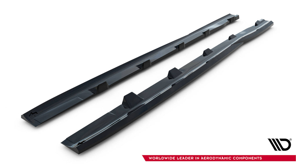 Maxton Design Street+ Seitenschweller Leisten passend für V.3 passend für Ford Focus ST Mk3 schwarz Hochglanz