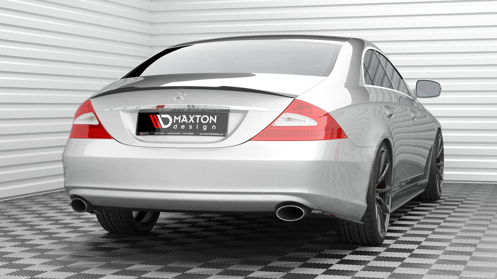 Maxton Design Heck Ansatz Flaps Diffusor passend für Mercedes-Benz CLS C219 schwarz Hochglanz