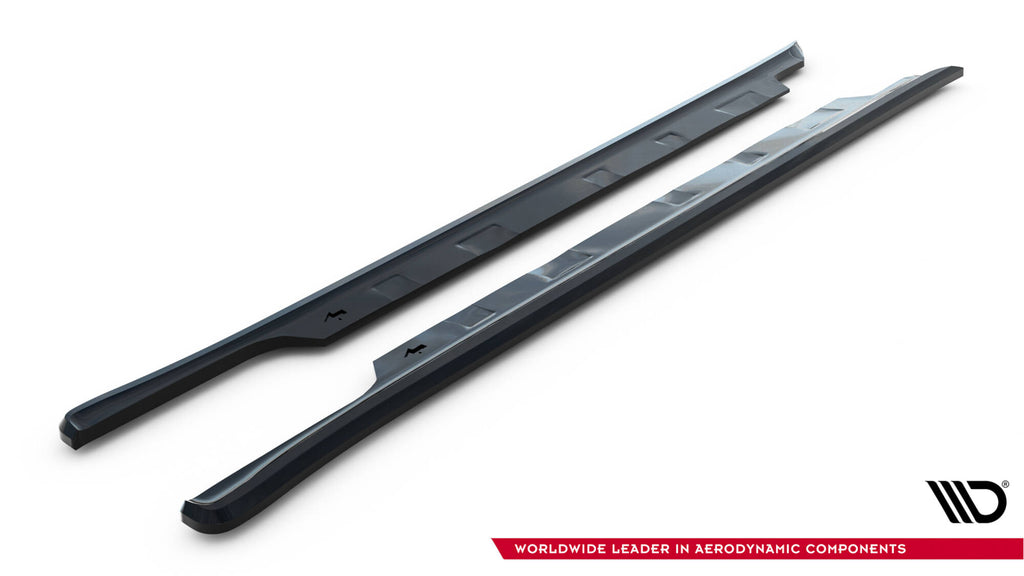 Maxton Design Street+ Seitenschweller Leisten passend für V.1 passend für Tesla Model S Plaid Mk1 Facelift schwarz Hochglanz