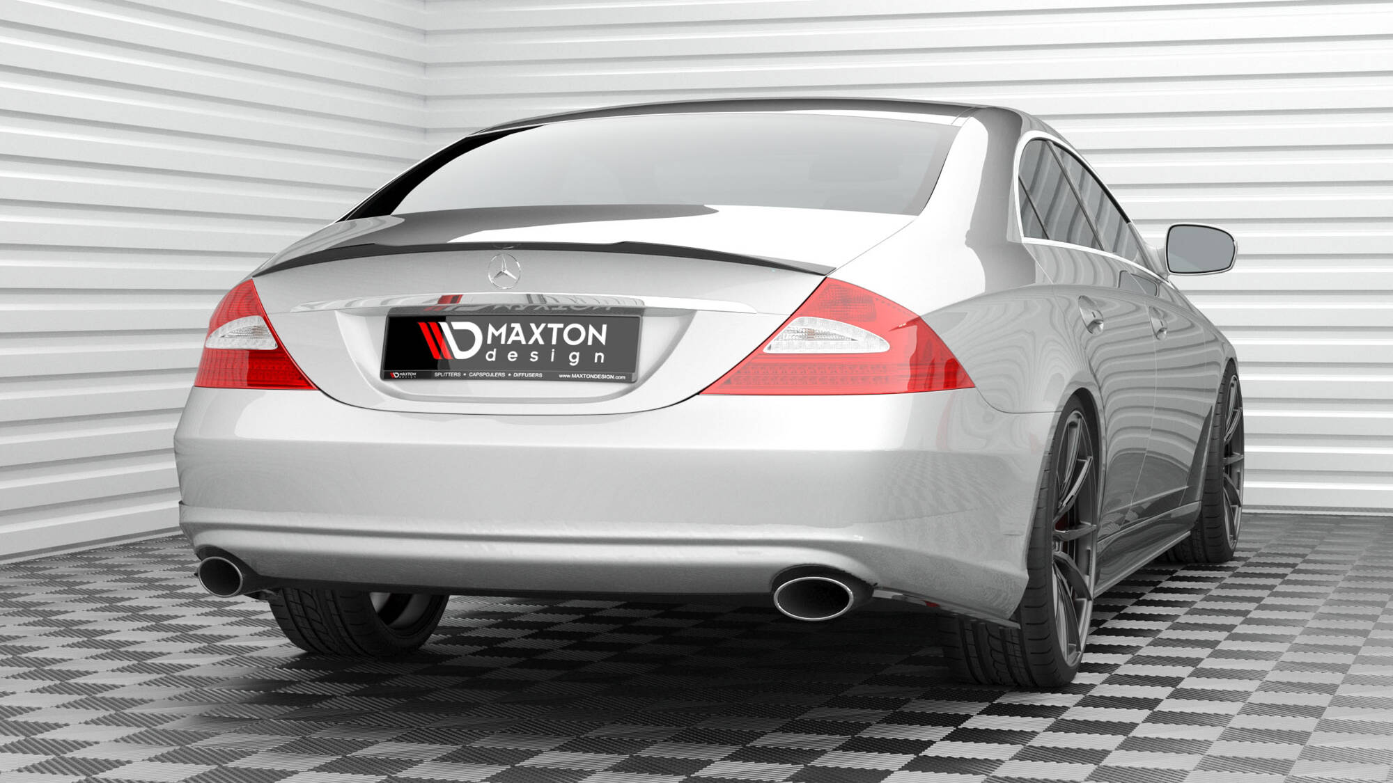 Maxton Design Spoiler CAP passend für Mercedes-Benz CLS C219 schwarz Hochglanz