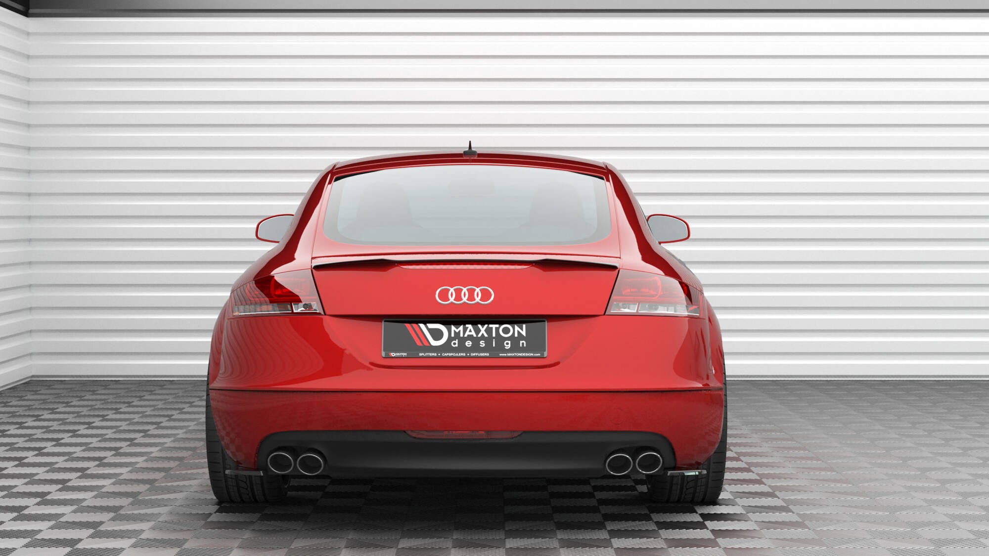 Maxton Design Heck Ansatz Flaps Diffusor passend für Audi TT 3.2 V6 8J schwarz Hochglanz