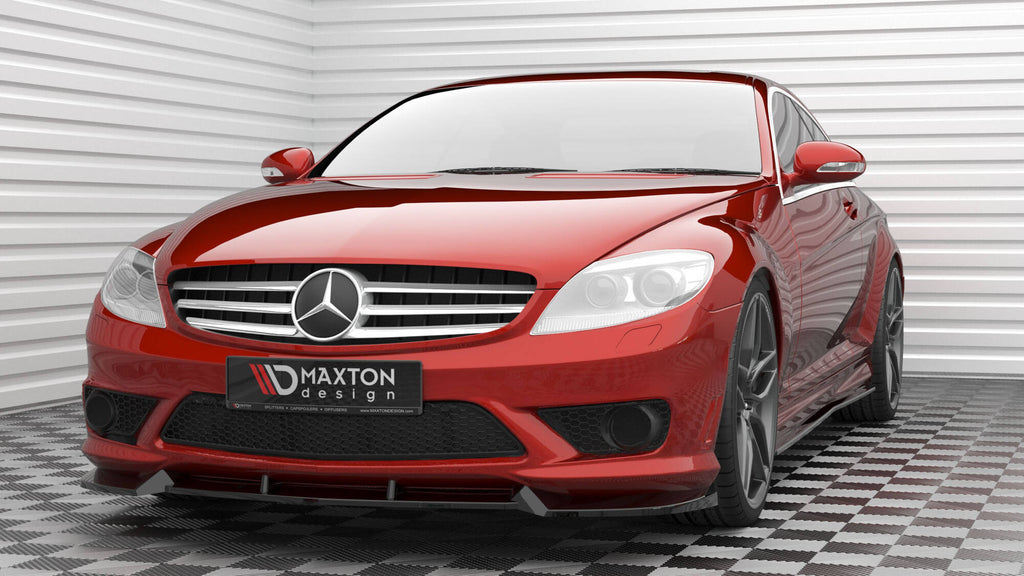 Maxton Design Street+ Spoilerlippe Front Ansatz V.1 passend für Mercedes-Benz CL 63 AMG C216 schwarz Hochglanz