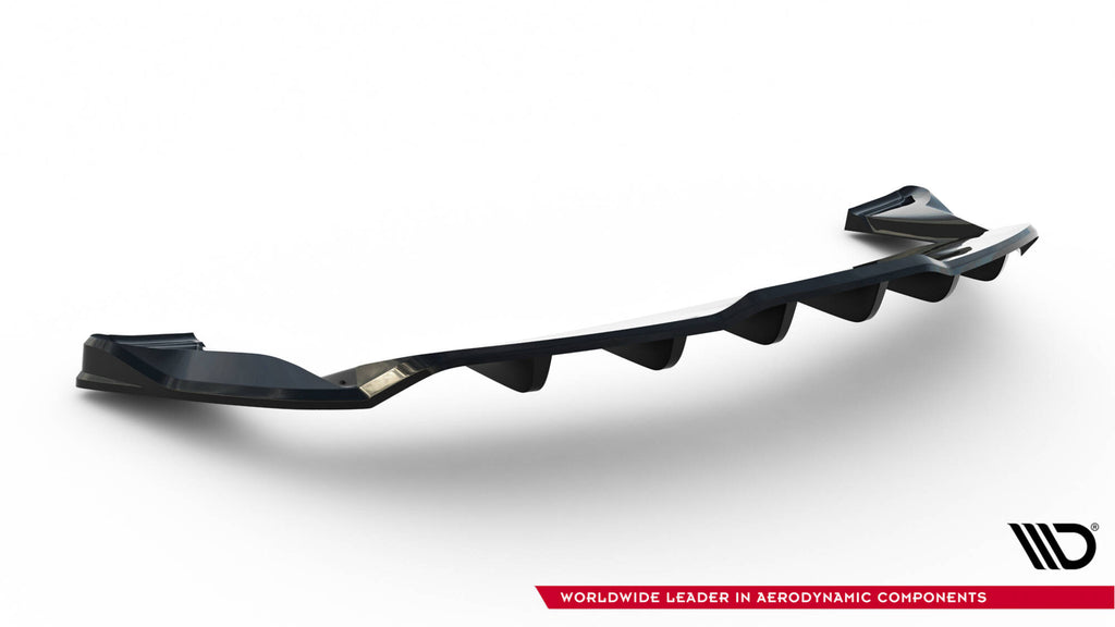 Maxton Design Street+ Mittlerer Diffusor RACE passend für V.1 Tesla Model S Plaid Mk1 Facelift schwarz Hochglanz