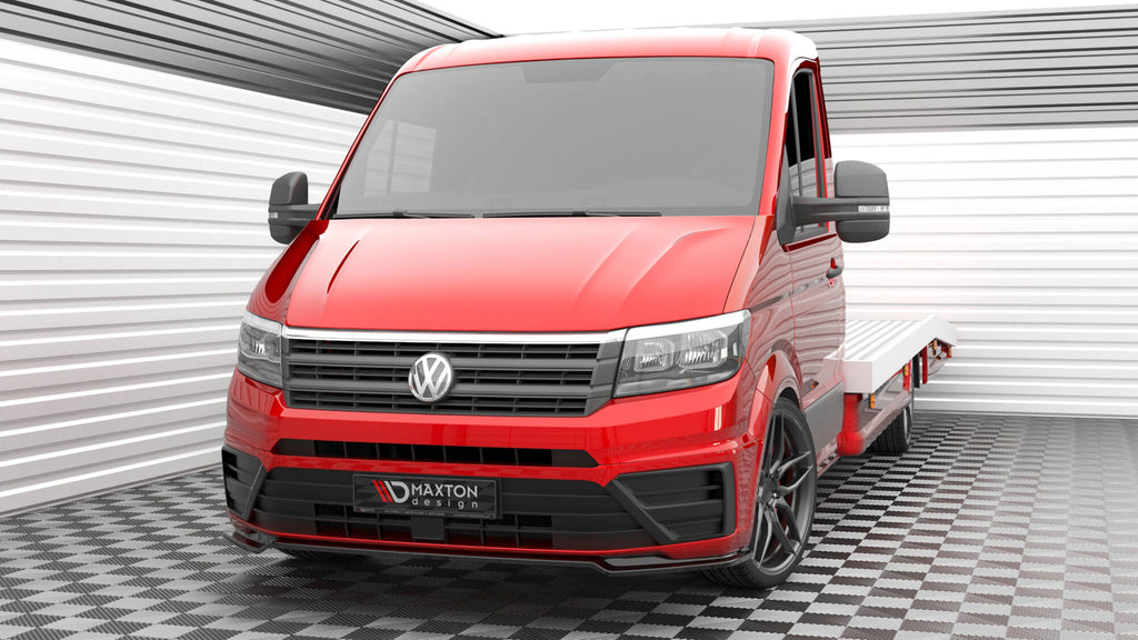 Maxton Design Street+ Spoilerlippe Front Ansatz V.2 passend für VW Crafter Mk2 schwarz Hochglanz