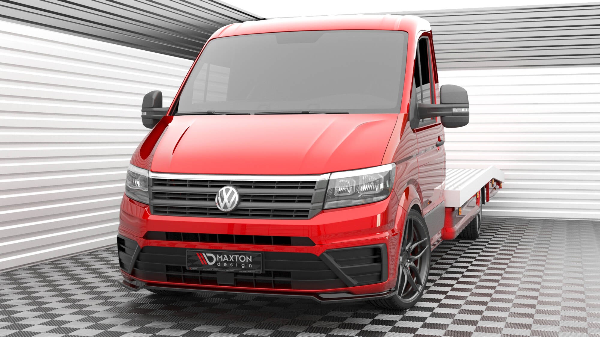 Maxton Design Street+ Spoilerlippe Front Ansatz V.2 passend für VW Crafter Mk2 schwarz Hochglanz