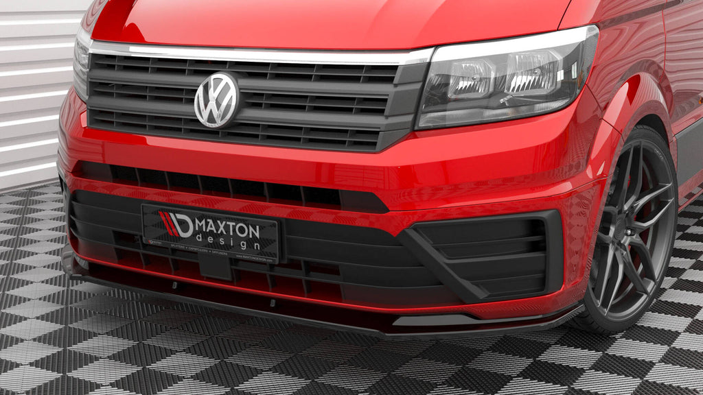 Maxton Design Street+ Spoilerlippe Front Ansatz V.1 passend für VW Crafter Mk2 schwarz Hochglanz