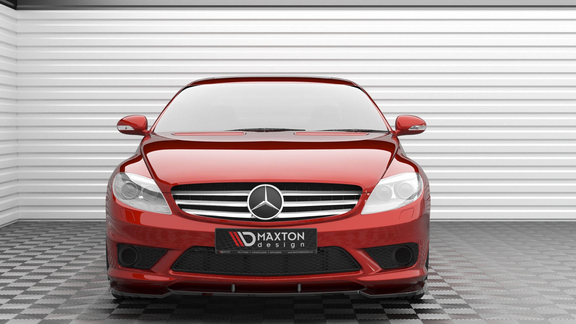 Maxton Design Street+ Spoilerlippe Front Ansatz V.2 passend für Mercedes-Benz CL 63 AMG C216 schwarz Hochglanz