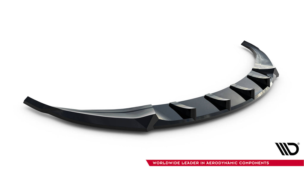 Maxton Design Street+ Spoilerlippe Front Ansatz V.2 passend für Tesla Model 3 Performance Mk1 Facelift schwarz Hochglanz