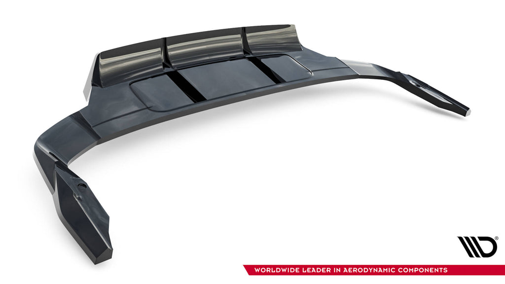 Maxton Design Street+ Mittlerer Diffusor RACE passend für Audi Q7 S-Line Mk2 Facelift 2 schwarz Hochglanz