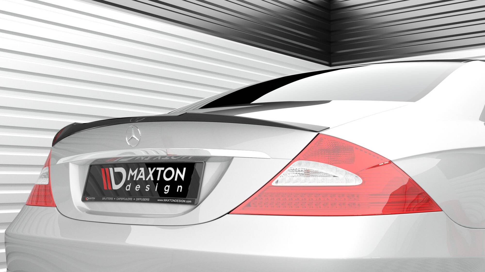 Maxton Design Spoiler CAP passend für Mercedes-Benz CLS C219 schwarz Hochglanz