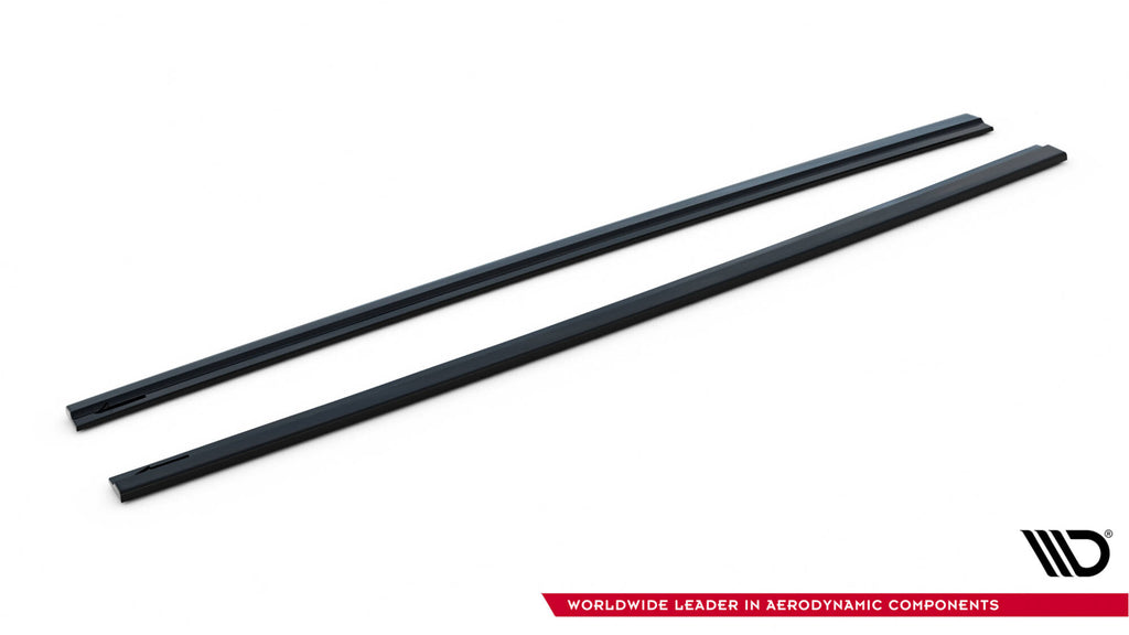 Maxton Design Street+ Seitenschweller Leisten passend für Audi S7 / A7 S-Line C7 FL schwarz Hochglanz