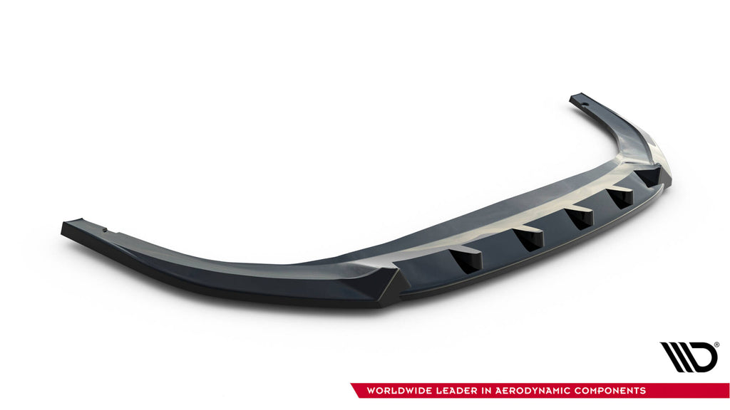 Maxton Design Street+ Spoilerlippe Front Ansatz V.2 passend für VW Golf GTI / GTE / R-Line Mk8 Facelift schwarz Hochglanz