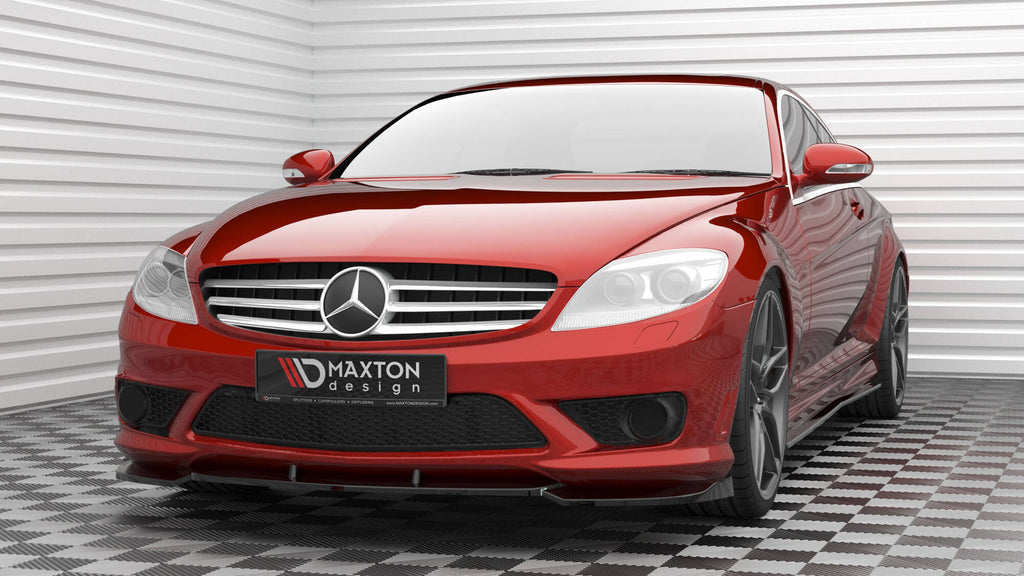 Maxton Design Street+ Spoilerlippe Front Ansatz V.2 passend für Mercedes-Benz CL 63 AMG C216 schwarz Hochglanz