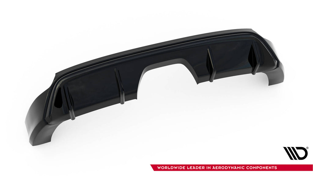 Maxton Design Diffusor Heck Ansatz passend für Ford Focus ST Mk3 Facelift (RS-Look) schwarz Hochglanz