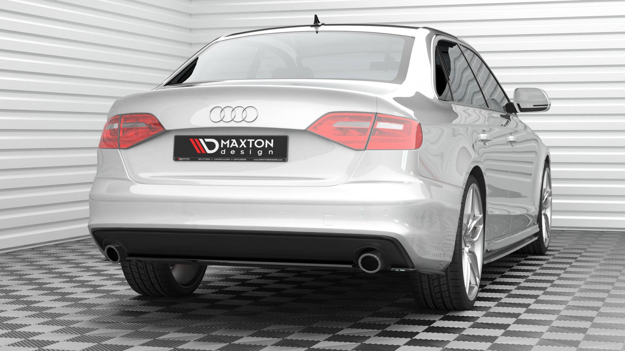 Maxton Design Heckansatz Audi A4 S-Line B8 Facelift schwarz Hochglanz für Audi A4