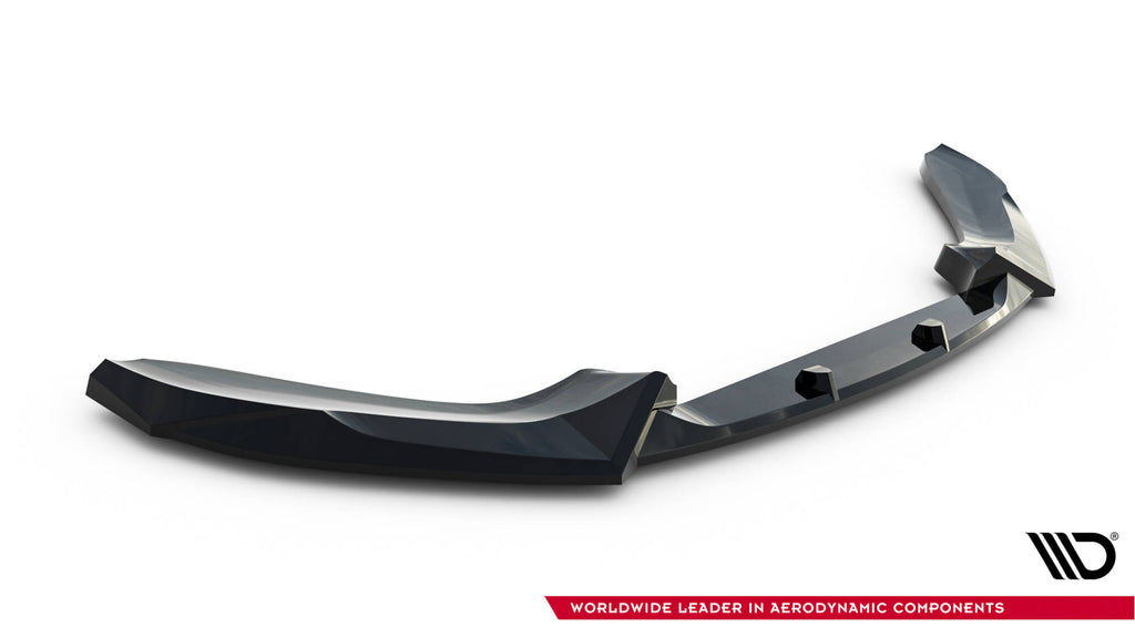 Maxton Design Street+ Spoilerlippe Front Ansatz V.5 passend für BMW 1er M-Paket / M140i F20 Facelift schwarz Hochglanz
