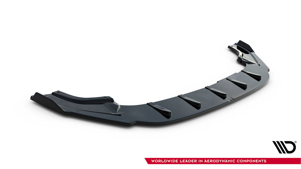 Maxton Design Street+ Spoilerlippe Front Ansatz V.1 passend für VW Golf R / R-Line Mk7 Facelift schwarz Hochglanz