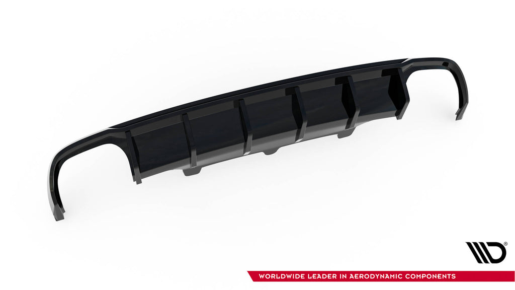 Maxton Design Diffusor Heck Ansatz passend für Audi A6 Limousine / Avant C7 (Doppelauspuff li. re.)