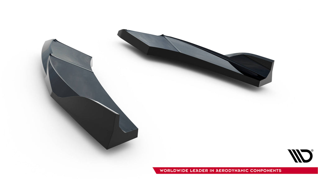 Maxton Design Heck Ansatz Flaps Diffusor V.2 passend für Audi S3 Limousine 8Y Facelift schwarz Hochglanz