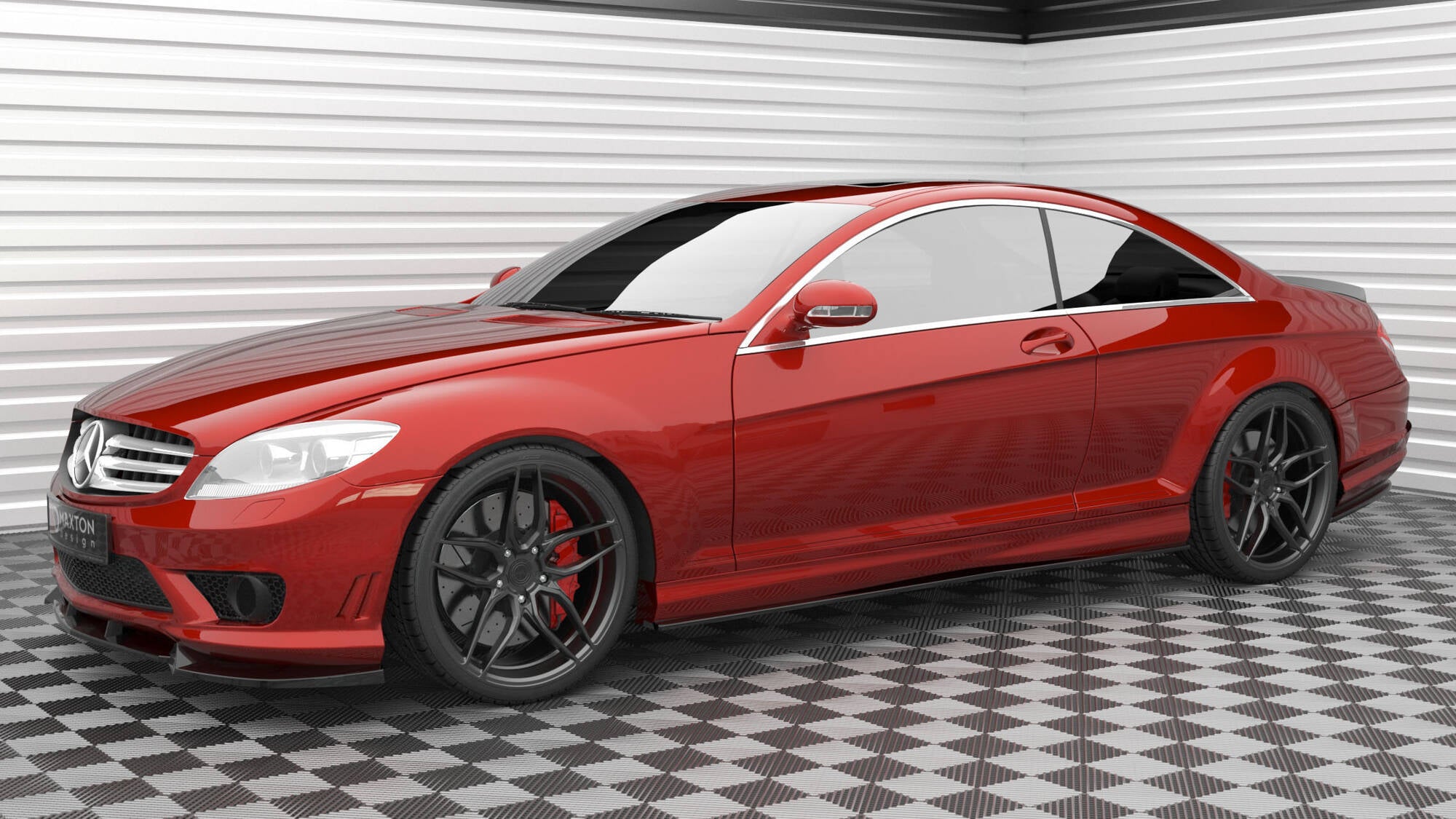 Maxton Design Street+ Spoilerlippe Front Ansatz V.1 passend für Mercedes-Benz CL 63 AMG C216 schwarz Hochglanz