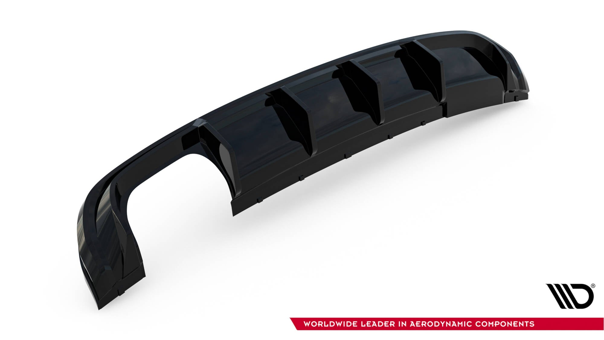 Maxton Design Diffusor Heck Ansatz passend für Audi A3 S-Line Sportback 8V (Doppelauspuff li.)