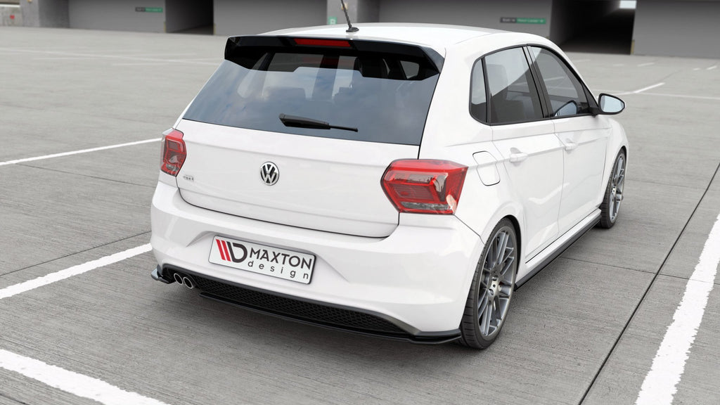 Maxton Design Heck Ansatz Flaps Diffusor V.2 passend für VW Polo GTI / R-line Mk6 schwarz Hochglanz