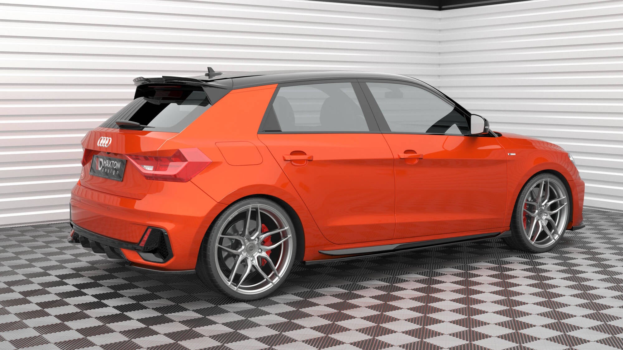 Maxton Design Diffusor Heck Ansatz passend für Audi A1 S-Line GB schwarz Hochglanz