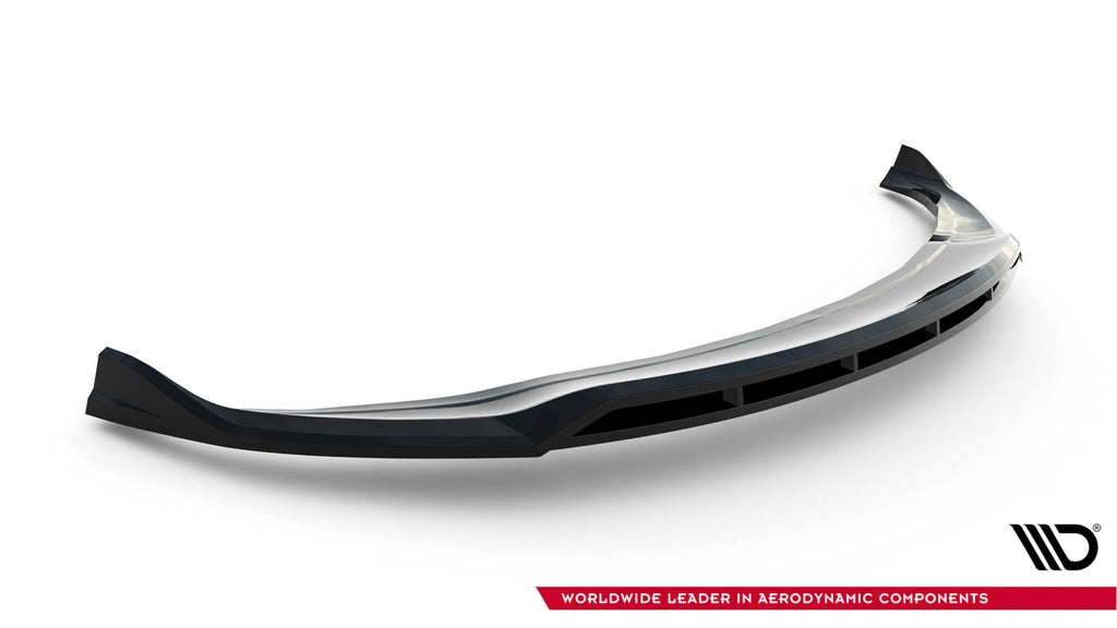 Maxton Design Street+ Spoilerlippe Front Ansatz V.1 passend für Tesla Model 3 Performance Mk1 Facelift schwarz Hochglanz