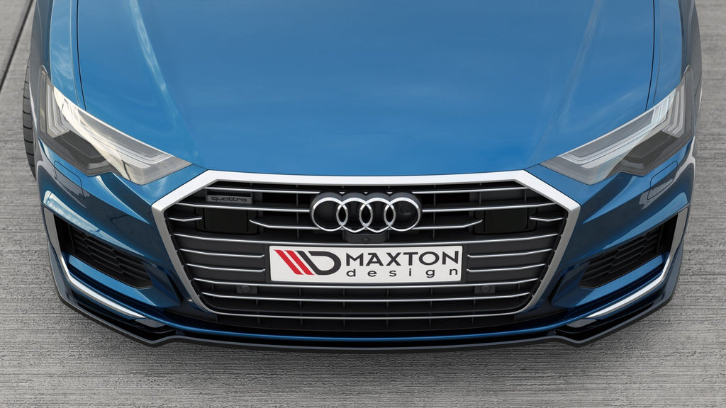 Maxton Design Street+ Spoilerlippe Front Ansatz V.1 passend für Audi A6 S-Line / S6 C8 / C8 Facelift schwarz Hochglanz