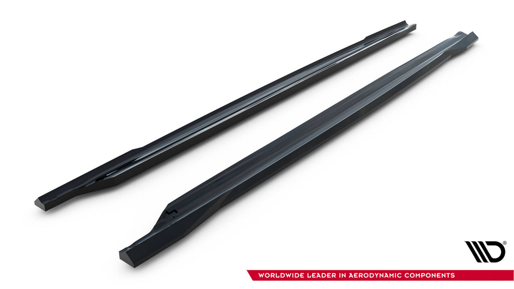 Maxton Design Street+ Seitenschweller Leisten passend für Skoda Octavia Liftback / Combi Mk4 Facelift schwarz Hochglanz