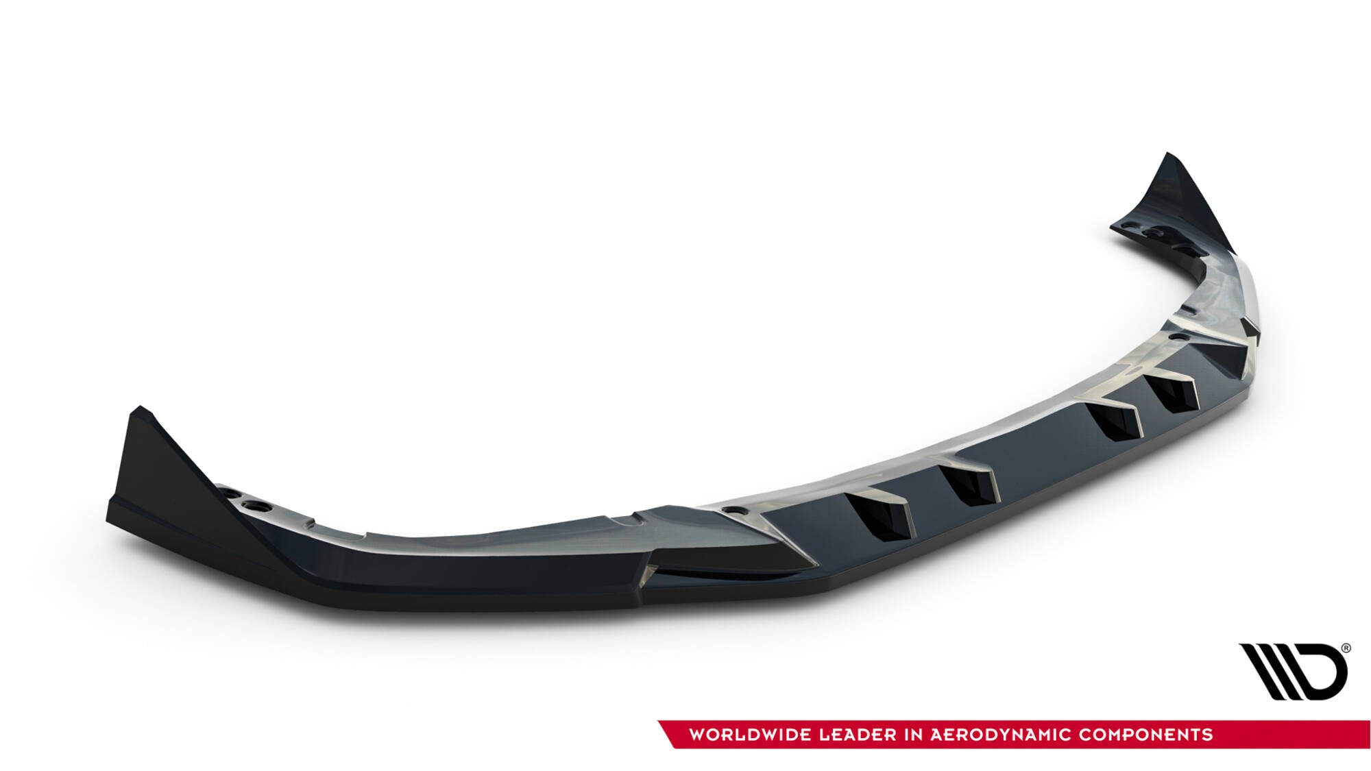 Maxton Design Street+ Spoilerlippe Front Ansatz V.2 passend für BMW X6 M F96 Facelift schwarz Hochglanz