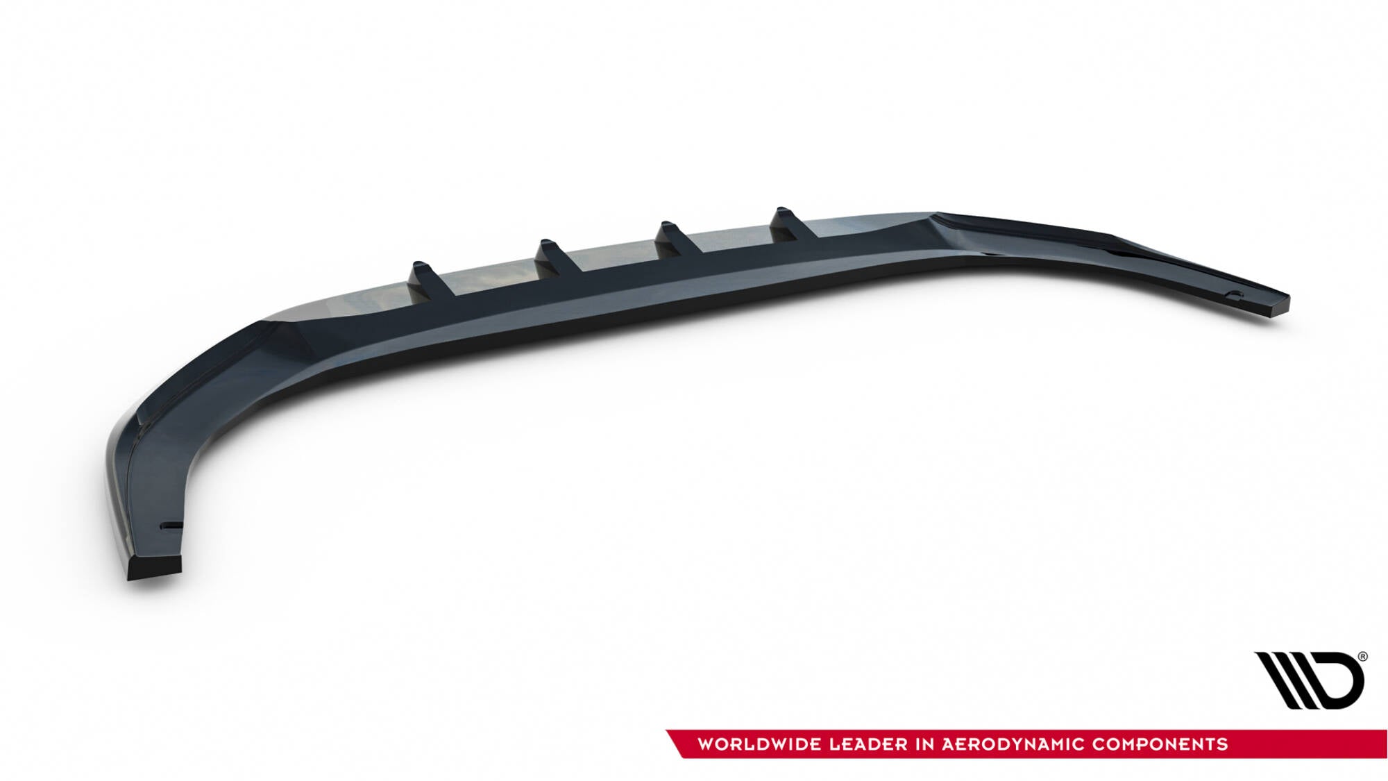 Maxton Design Street+ Spoilerlippe Front Ansatz V.5 passend für VW Golf GTI / GTE / R-Line Mk8 Facelift schwarz Hochglanz