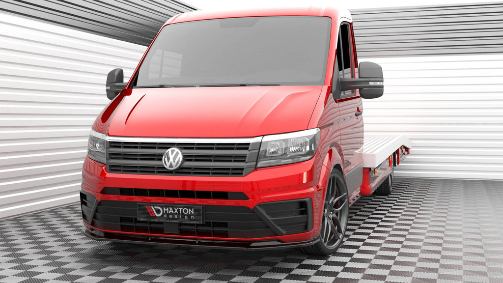 Maxton Design Street+ Spoilerlippe Front Ansatz V.1 passend für VW Crafter Mk2 schwarz Hochglanz